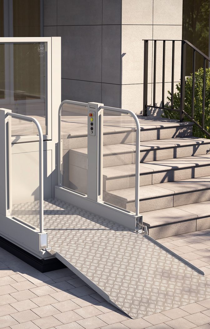 vertical platform lift exterior with ramp AGB140 Barduva